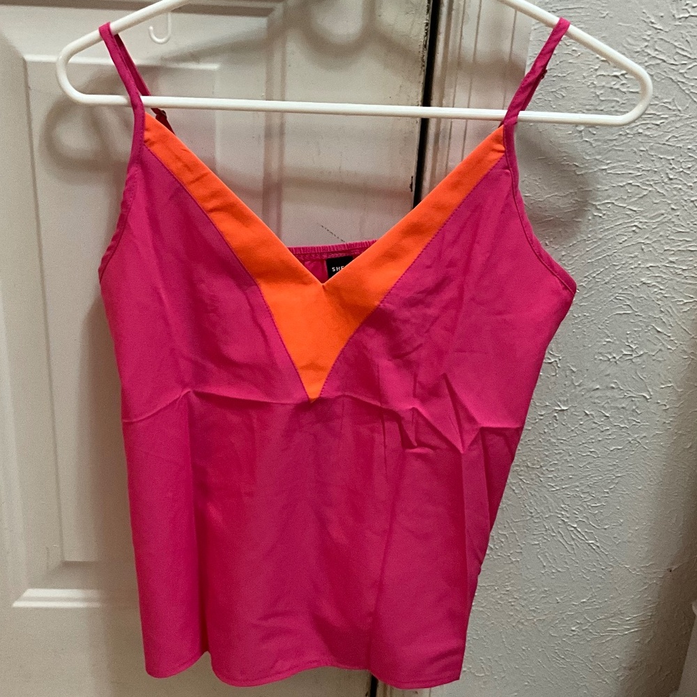 SHEIN Spaghetti strap silk top.